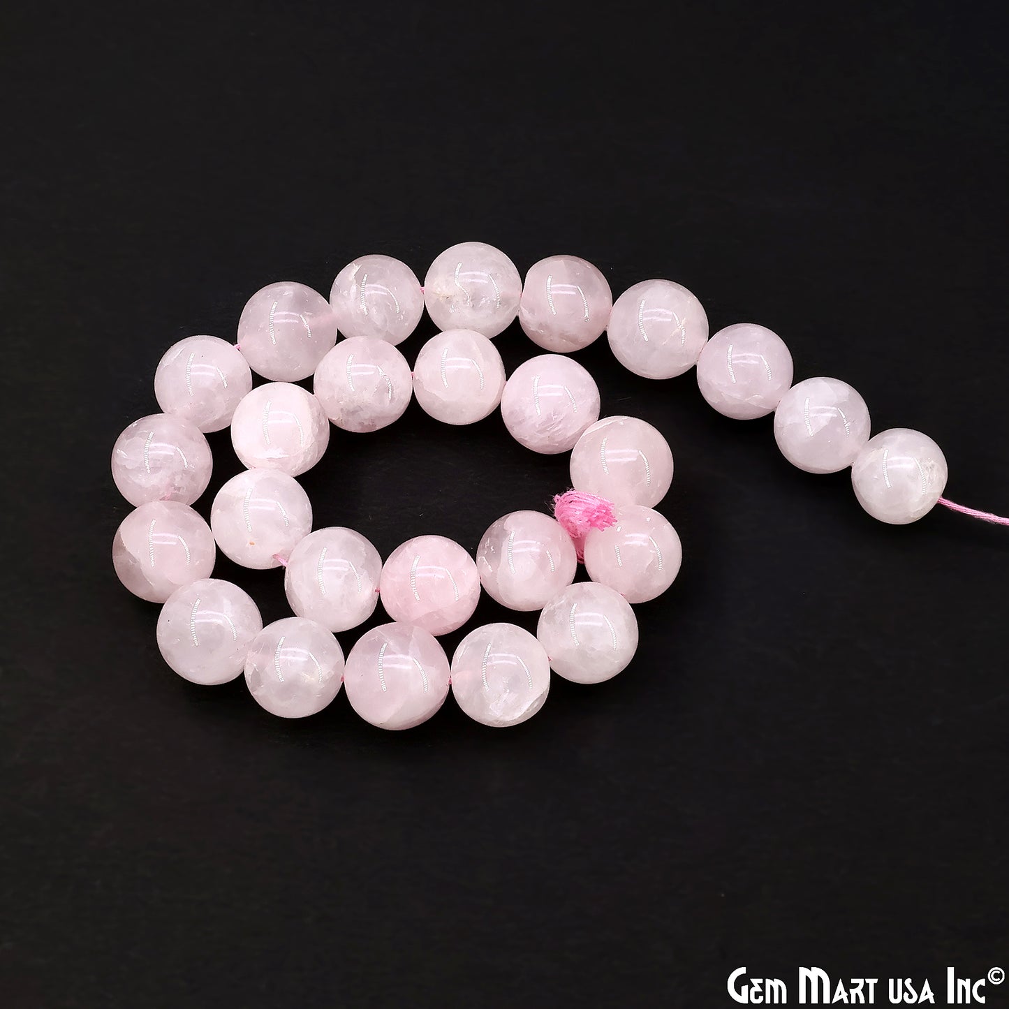 Rose Quartz Smooth Round Drilled Beads 9-10mm Waist Beads, Rondelle Bead Strand 13 Inch