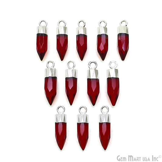 Bullet Shape 17x5mm Silver Electroplated Gemstone Connector