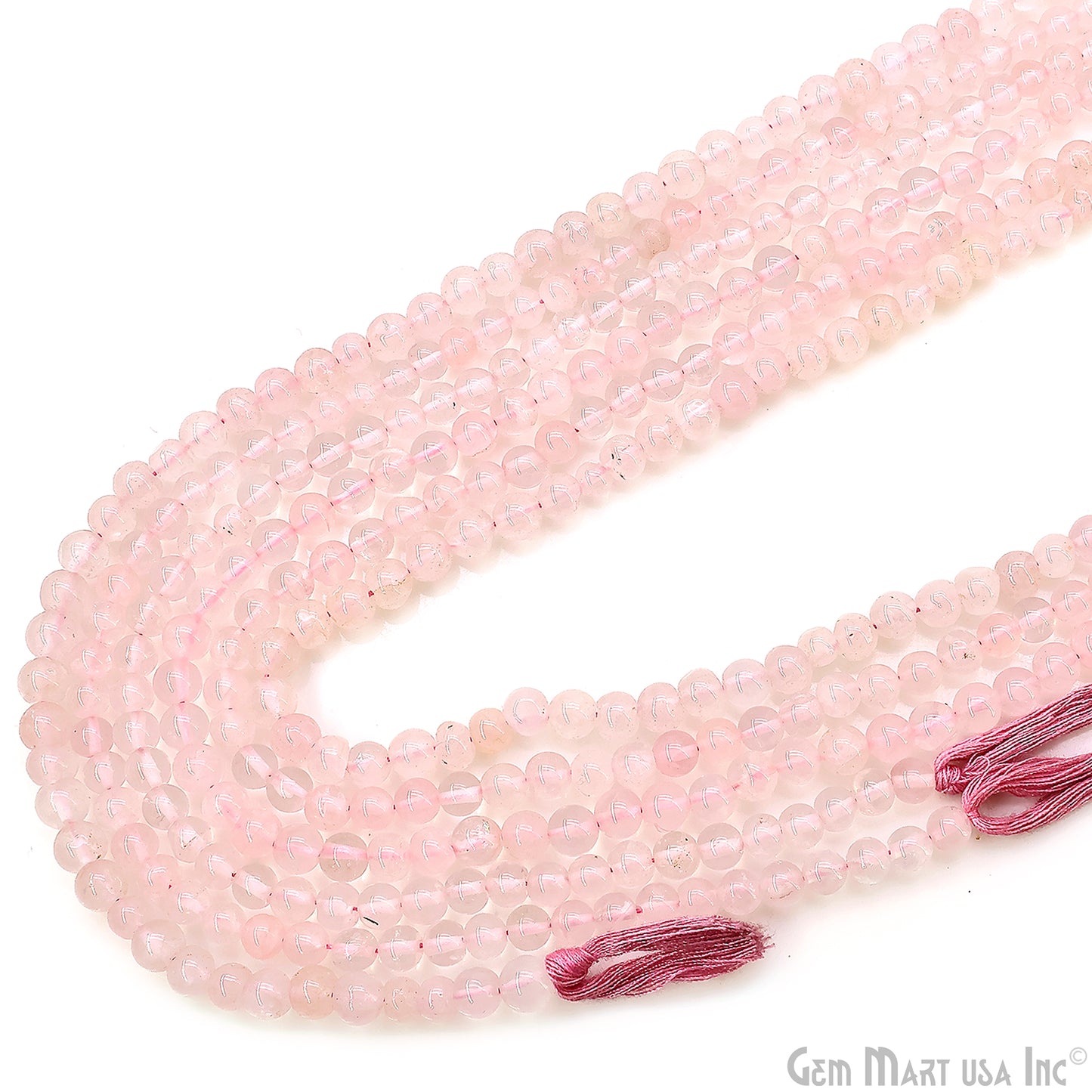 Rose Quartz Smooth Round Drilled Beads 3-5mm Waist Beads, Rondelle Bead Strand 13 Inch