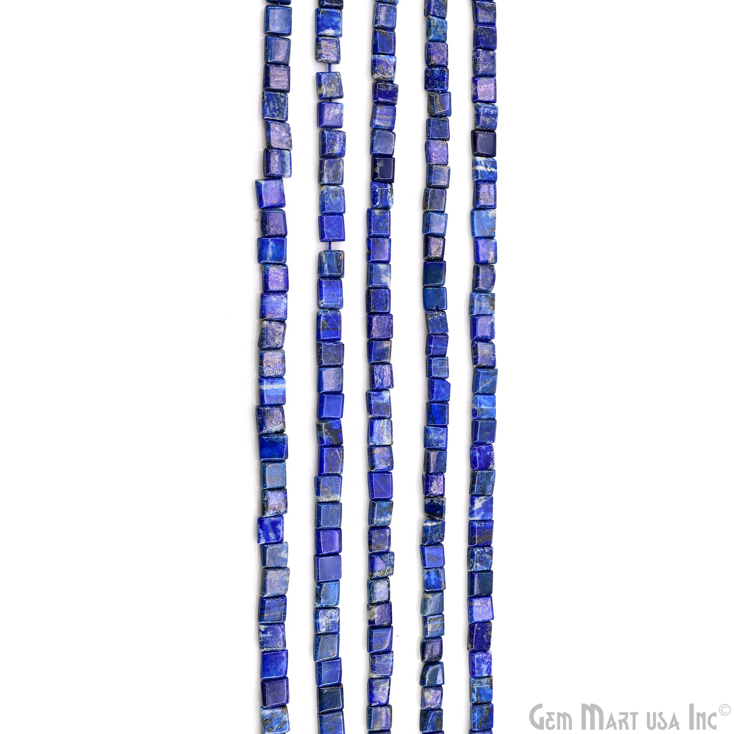 Lapis Faceted Square Drilled Beads 7-10X6-7mm Waist Beads, Rondelle Bead Strand 13 Inch