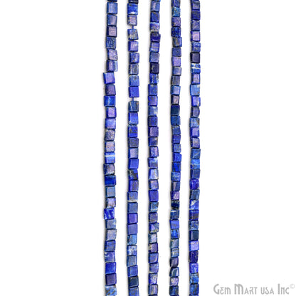 Lapis Faceted Square Drilled Beads 7-10X6-7mm Waist Beads, Rondelle Bead Strand 13 Inch