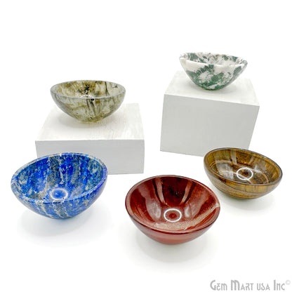 Natural Gemstone Mini Carved Gemstone Bowl Cup 2 inch