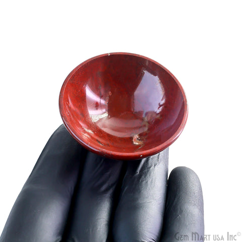 Natural Red Jasper Mini Carved Gemstone Bowl Cup 2 inch