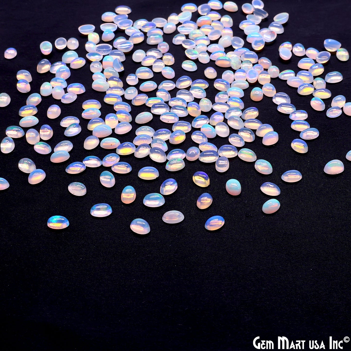 Ethiopian Opal Wholesale Gemstones, 100% Natural Precious Gems, Rainbow Cabochons Loose Gems, 6x4mm, Oval, 5PC