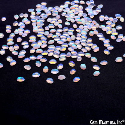 Ethiopian Opal Wholesale Gemstones, 100% Natural Precious Gems, Rainbow Cabochons Loose Gems, 6x4mm, Oval, 5PC