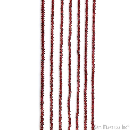 Garnet Faceted Round Drilled Beads 3-4mm Waist Beads, Rondelle Bead Strand 14 Inch