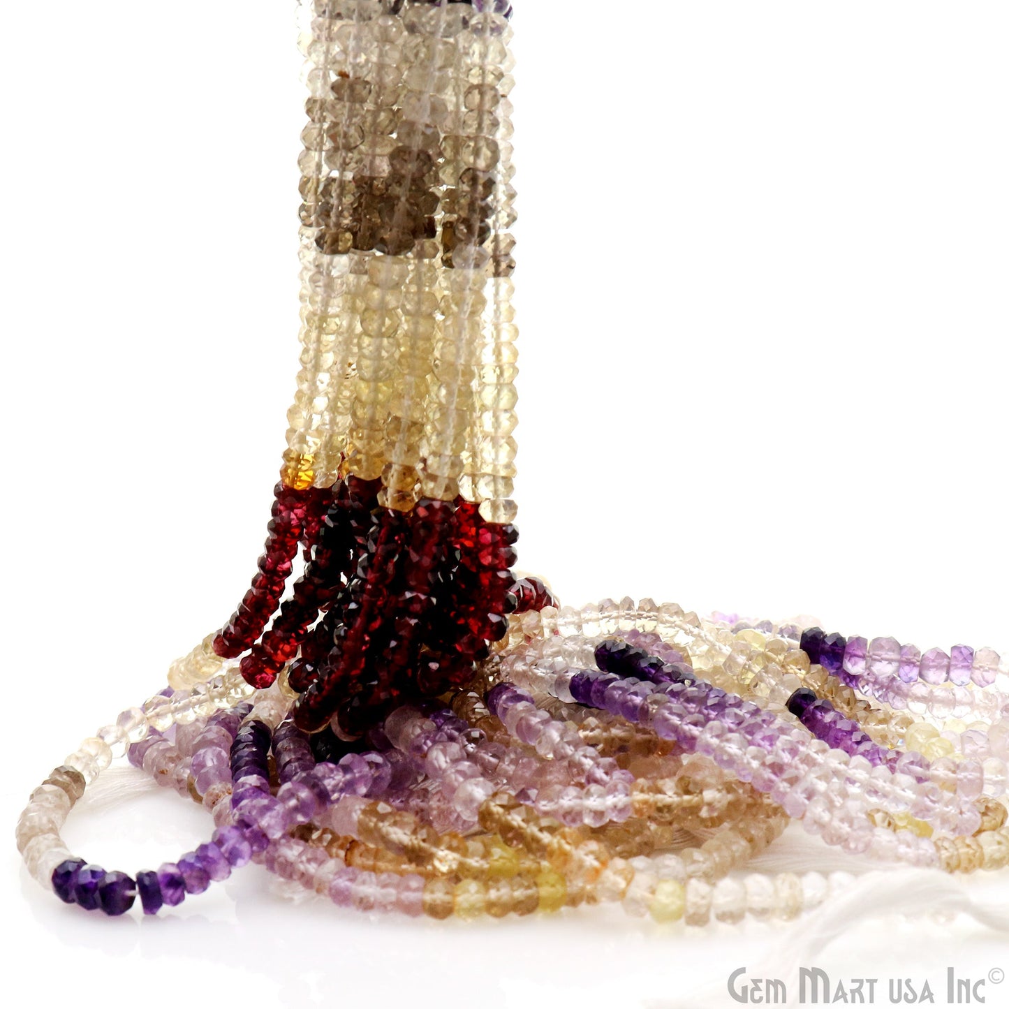 Gemstone Rondelle Bead Strands, Round Faceted, Polished Beads, Handmade Rondelle Beads, 12.5-inch, 3-4mm Round Strands for DIY Jewelry Making