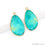 Turquoise Free Form Gold Plated Bezel Smooth Slab Slice Thick Gemstone Connector 30x18mm 1 Pair