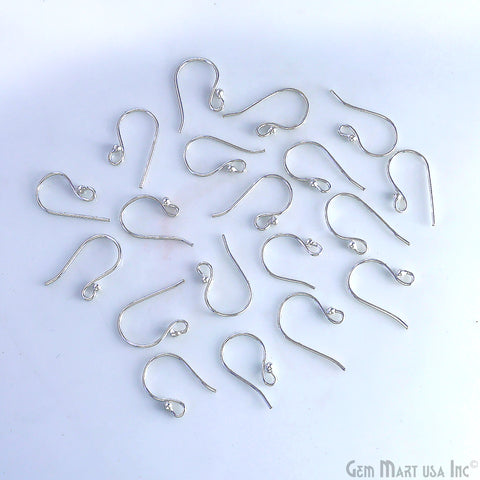 10 Pair Lot Silver Plated 20x10mm Earring Fish Hooks Findings