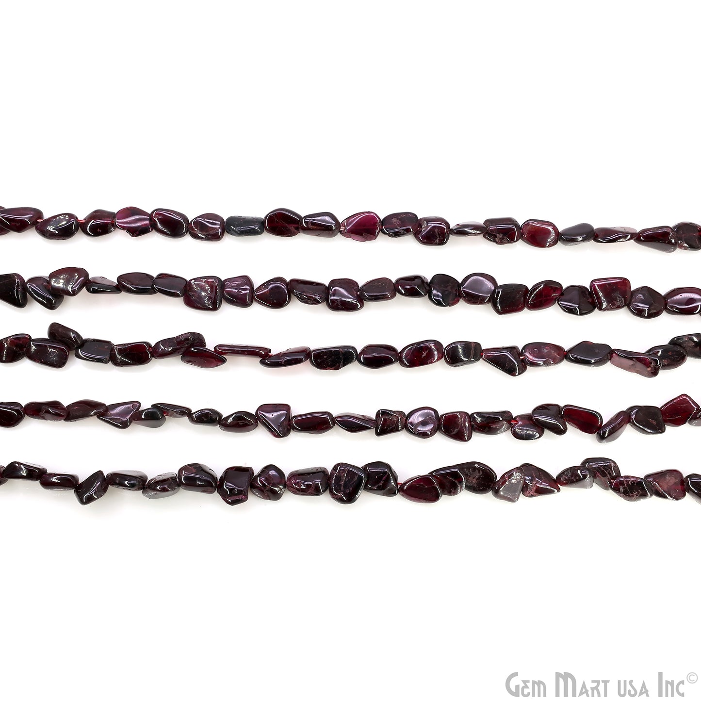 Garnet Tumble Beads Free Form Drilled Beads 7-10X13-18mm Waist Beads, Rondelle Bead Strand 14 Inch