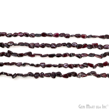 Garnet Tumble Beads Free Form Drilled Beads 7-10X13-18mm Waist Beads, Rondelle Bead Strand 14 Inch
