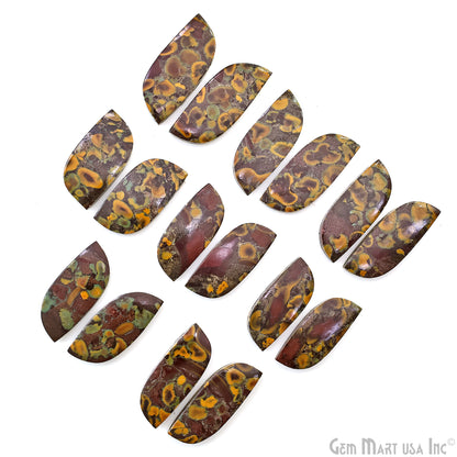 Fruit Jasper Free Form Shape 28x15mm Loose Gemstone For Earring Pair