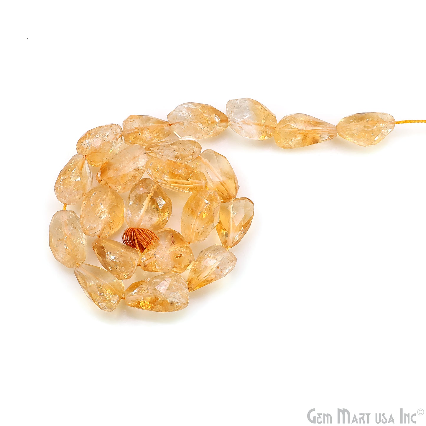Citrine Tumble Beads Free Form Drilled Beads 8-11X15-25mm Waist Beads, Rondelle Bead Strand 13 Inch