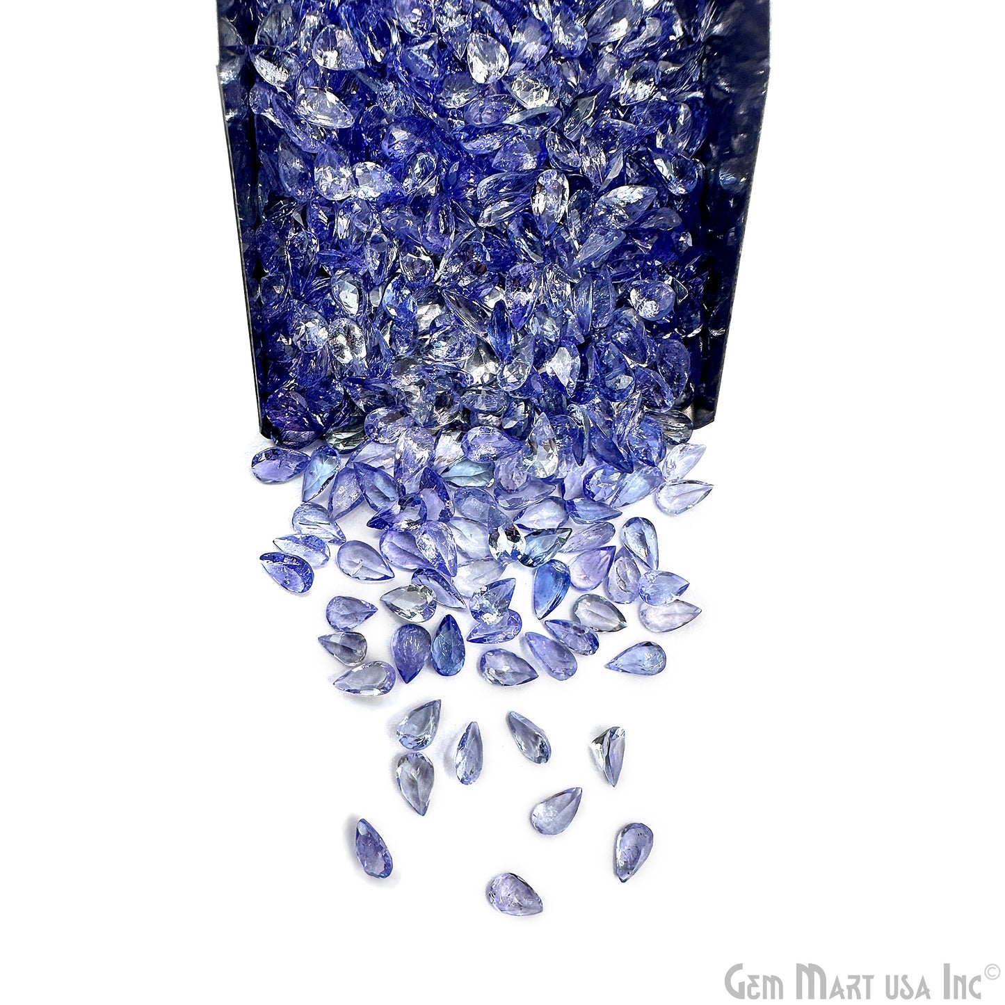 Tanzanite Wholesale Gemstones, 100% Natural Precious Gems, Purple and Blue Faceted Loose Gems, 5x3mm, Pears, 5 Carats