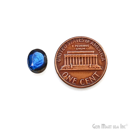 Labradorite Wholesale Gemstones, 100% Natural Semi-Precious Gems, Blue Flash Faceted Loose Gems, 7x9mm, Oval, 4PC Lot