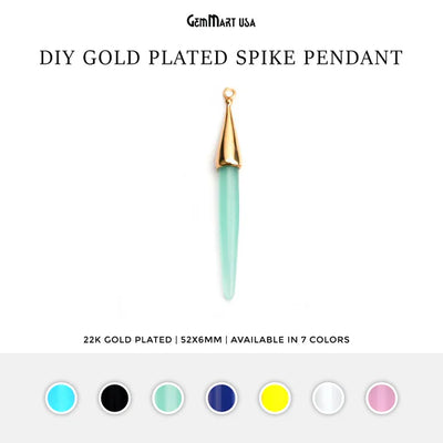 Gemstone 52x6mm Gold Plated Bail Spike Connector