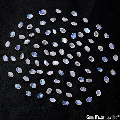 Rainbow Moonstone Wholesale Gemstones, 100% Natural Semi-Precious Gems, Rainbow Cabochons Loose Gems, 7x5mm, Oval, 10PC