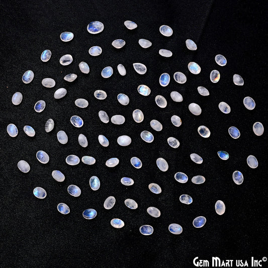 Rainbow Moonstone Wholesale Gemstones, 100% Natural Semi-Precious Gems, Rainbow Cabochons Loose Gems, 7x5mm, Oval, 10PC
