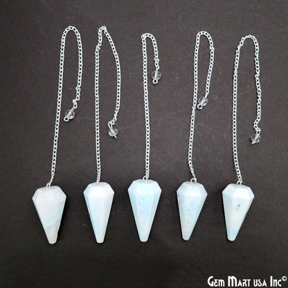 Healing Dowsing Pendulum Pendant & Silver Plated Chain (Pick  Your Gemstone)