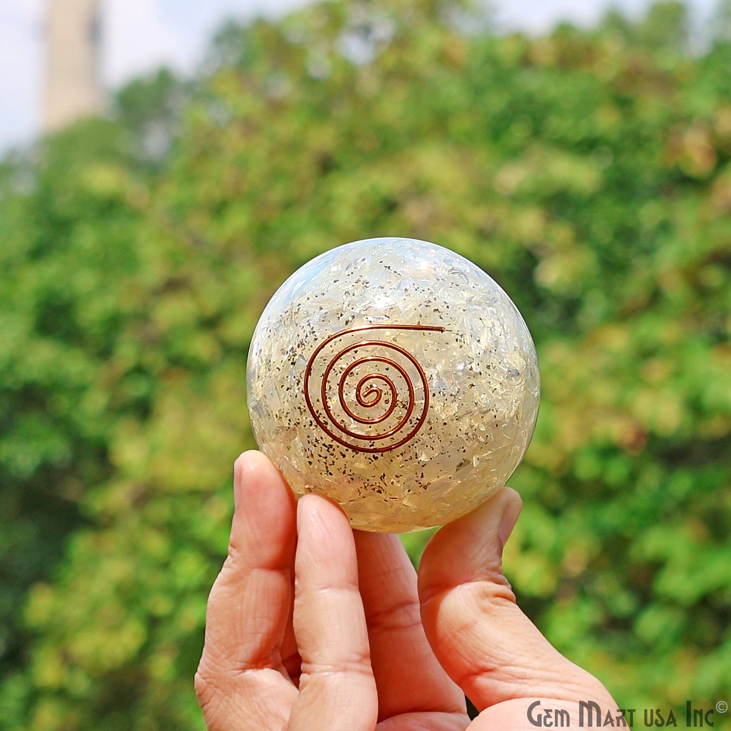 Opalite Healing Gemstone Sphere 2" - Reiki Meditation Ball, Chakra Balancing, Orgone Energy, Spiritual Healing, Home Decor