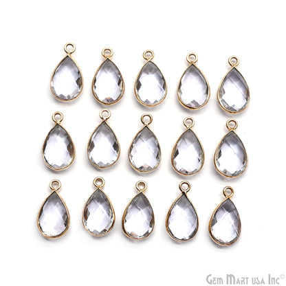 Pear Single Bail Gold Bezel 8x12mm Gemstone Connector