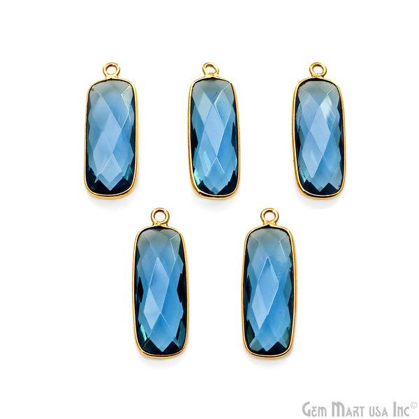 Iolite Rectangle 25x9mm Gold...
