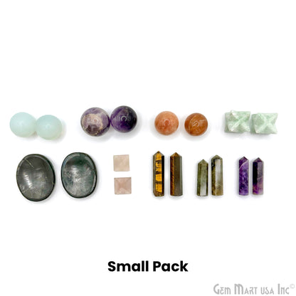 Healing Crystals Pack, Bulk Mixed Gemstone Shape, 100% Natural Gemstones, Wholesale Resale Supply, Gift Set, 18pcs+, GemMartUSA