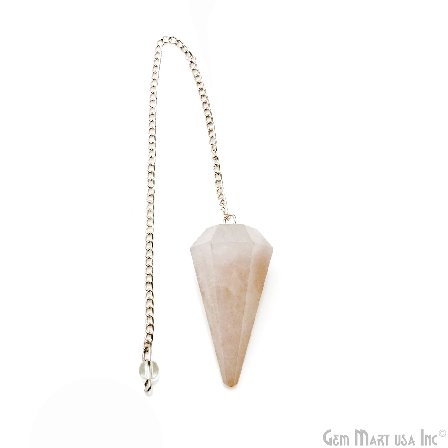 Rainbow Moonstone Crystal Dowsing Pendulum - Natural Gemstone Pendant-Silver Chain