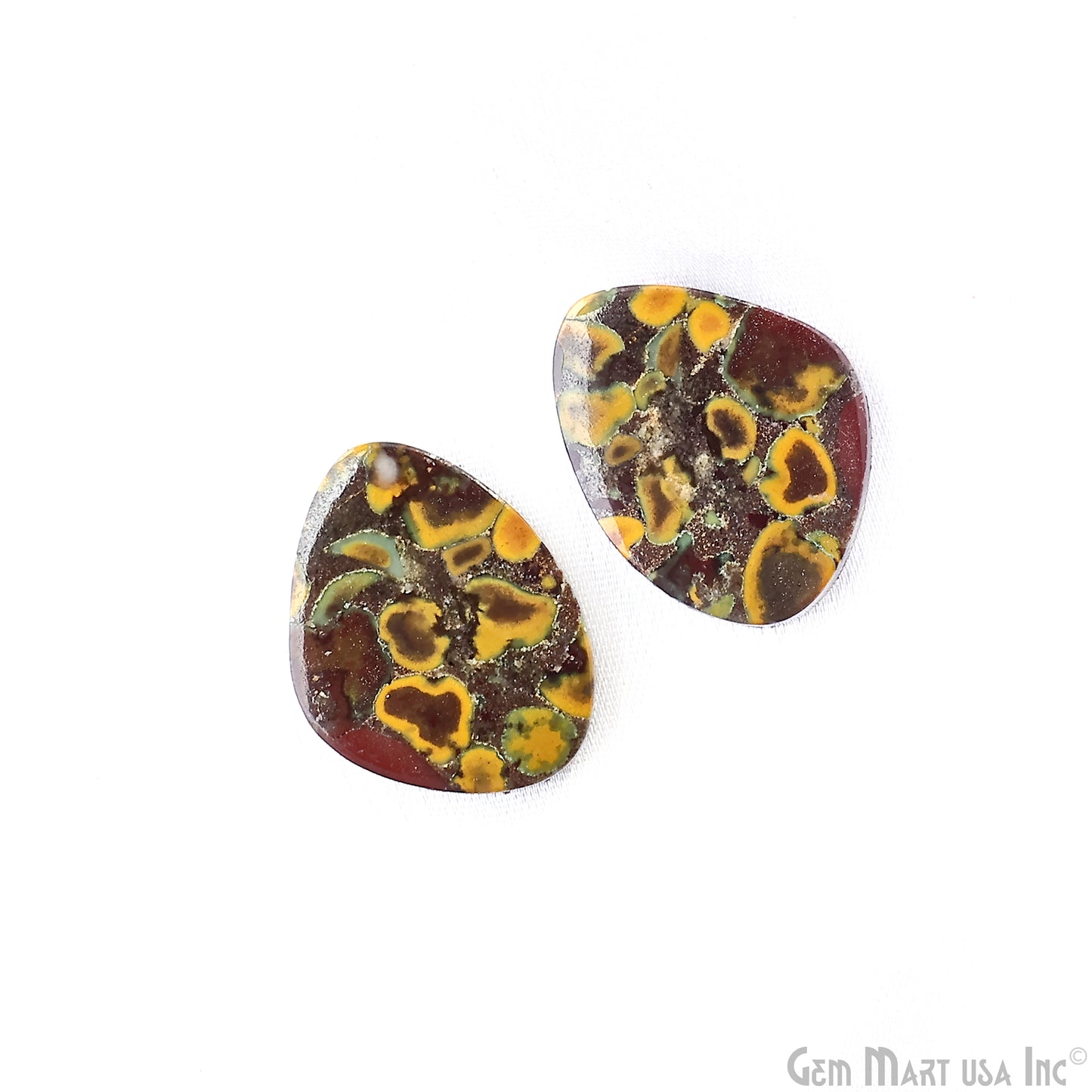 Fruit Jasper Free Form Shape 24x20mm Loose Gemstone For Earring Pair