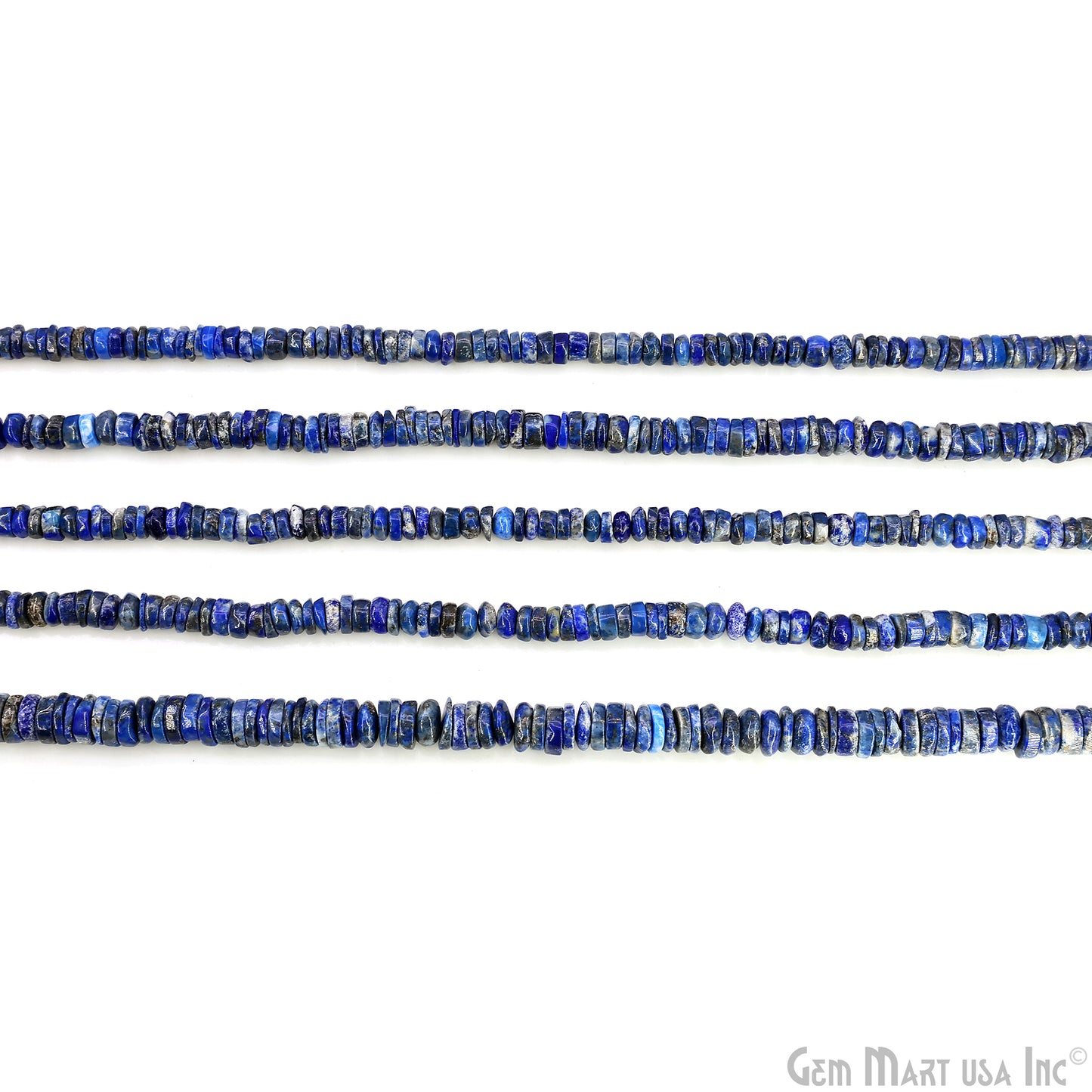 Lapis Smooth Round Drilled Beads 3-6mm Waist Beads, Rondelle Bead Strand 14 Inch