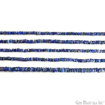 Lapis Smooth Round Drilled Beads 3-6mm Waist Beads, Rondelle Bead Strand 14 Inch