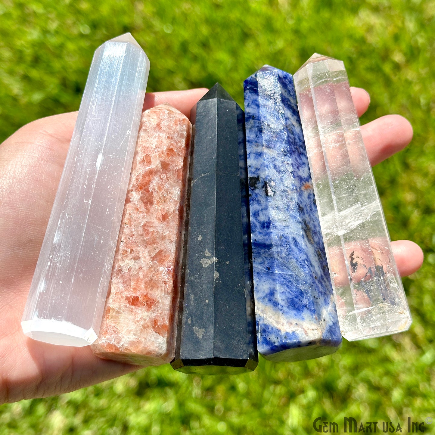 Gemstone Jumbo Tower Crystal Tower Obelisk Healing Meditation Gemstones 4-5 Inch