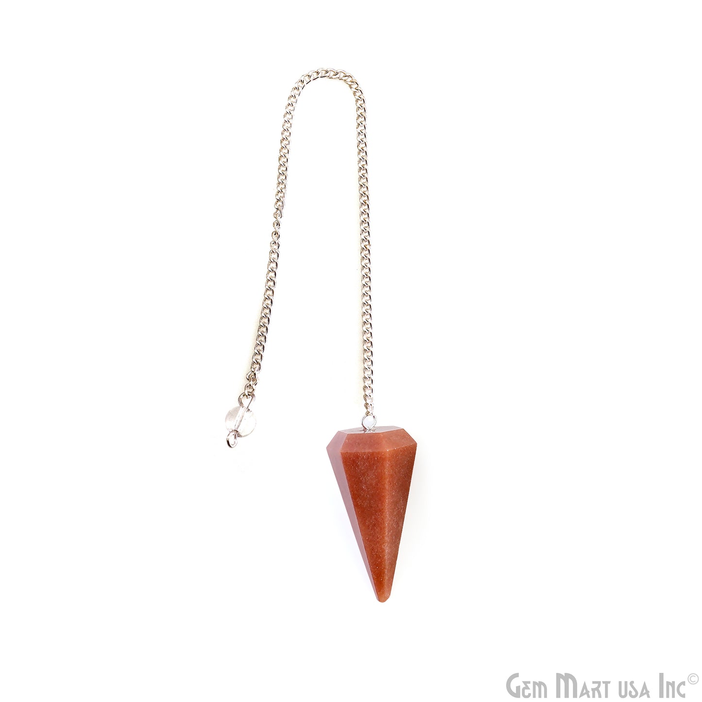 Healing Dowsing Pendulum Pendant & Silver Plated Chain (Pick  Your Gemstone)