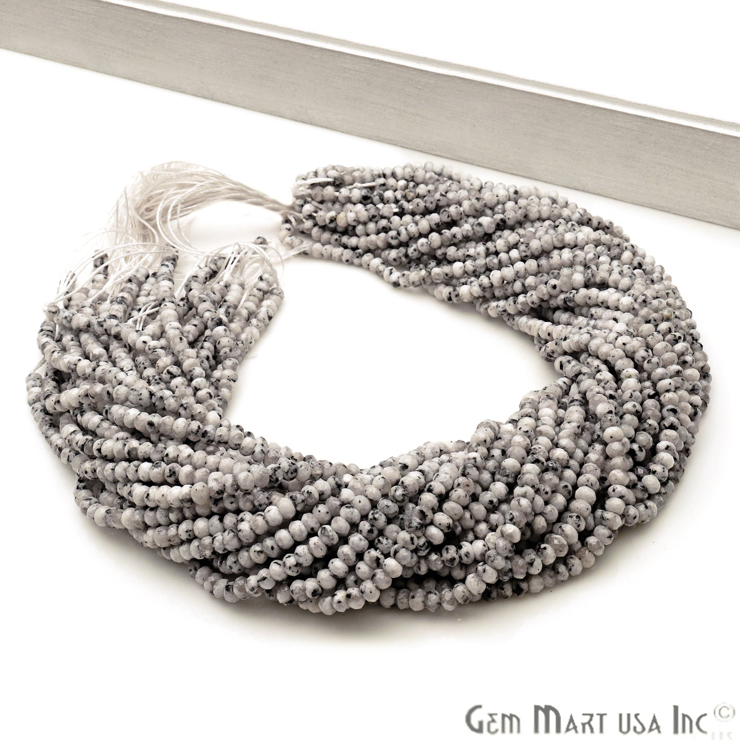 Gemstone Rondelle Bead Strands, Round Faceted, Polished Beads, Handmade Rondelle Beads, 12.5-inch, 3-4mm Round Strands for DIY Jewelry Making