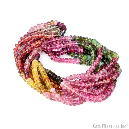 Multi Tourmaline Rondelle Beads, 17 Inch Gemstone Strands, Drilled Strung Nugget Beads, Faceted Round, 3mm