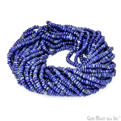 Lapis Rondelle Beads, 17 Inch Gemstone Strands, Drilled Strung Nugget Beads, Faceted Round, 3mm