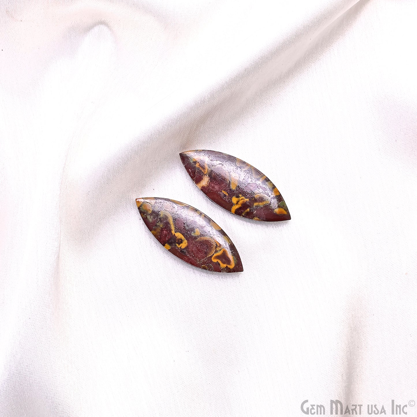 Fruit Jasper Marquise Shape 33x14mm Loose Gemstone For Earring Pair