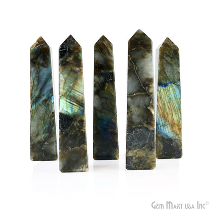 Gemstone Rectangle Tower Shape 4 Inch Crystal Tower Obelisk Healing Meditation Gemstones