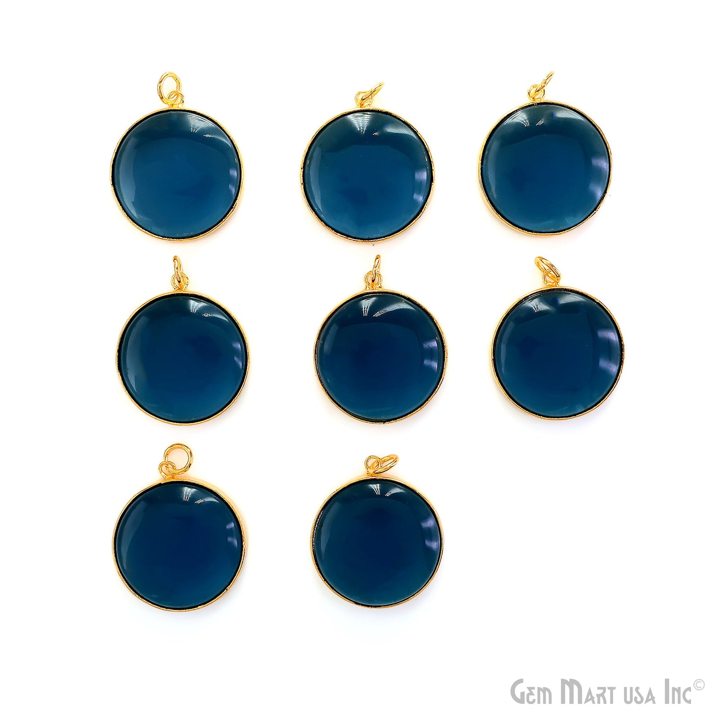 Round 30x26mm Cabochon Gold Plated Single Bail Gemstone Connector