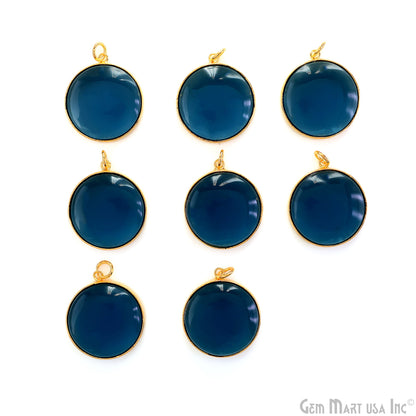 Round 30x26mm Cabochon Gold Plated Single Bail Gemstone Connector