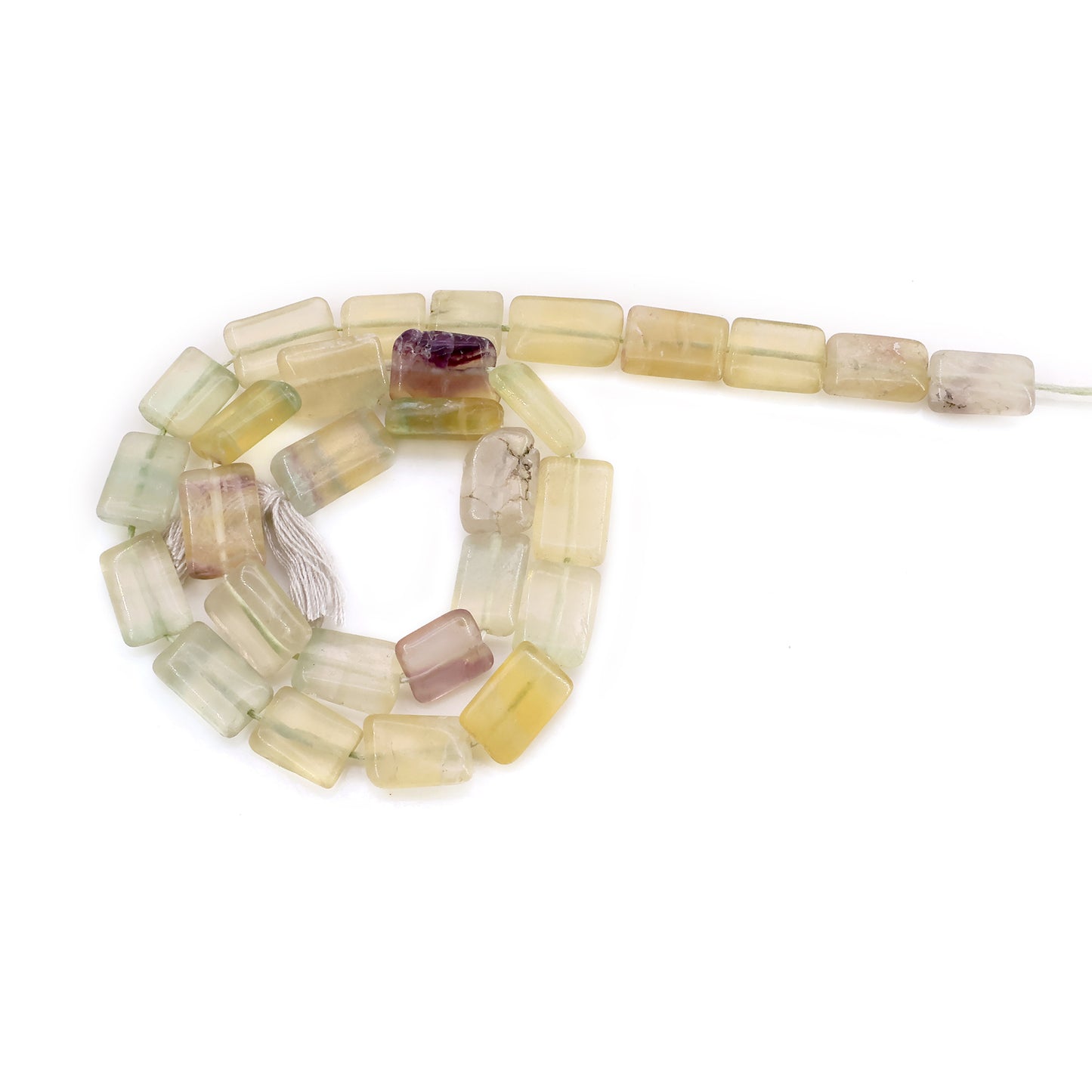 Fluorite Smooth Square Drilled Beads 7-10X6-7mm Waist Beads, Rondelle Bead Strand 13 Inch