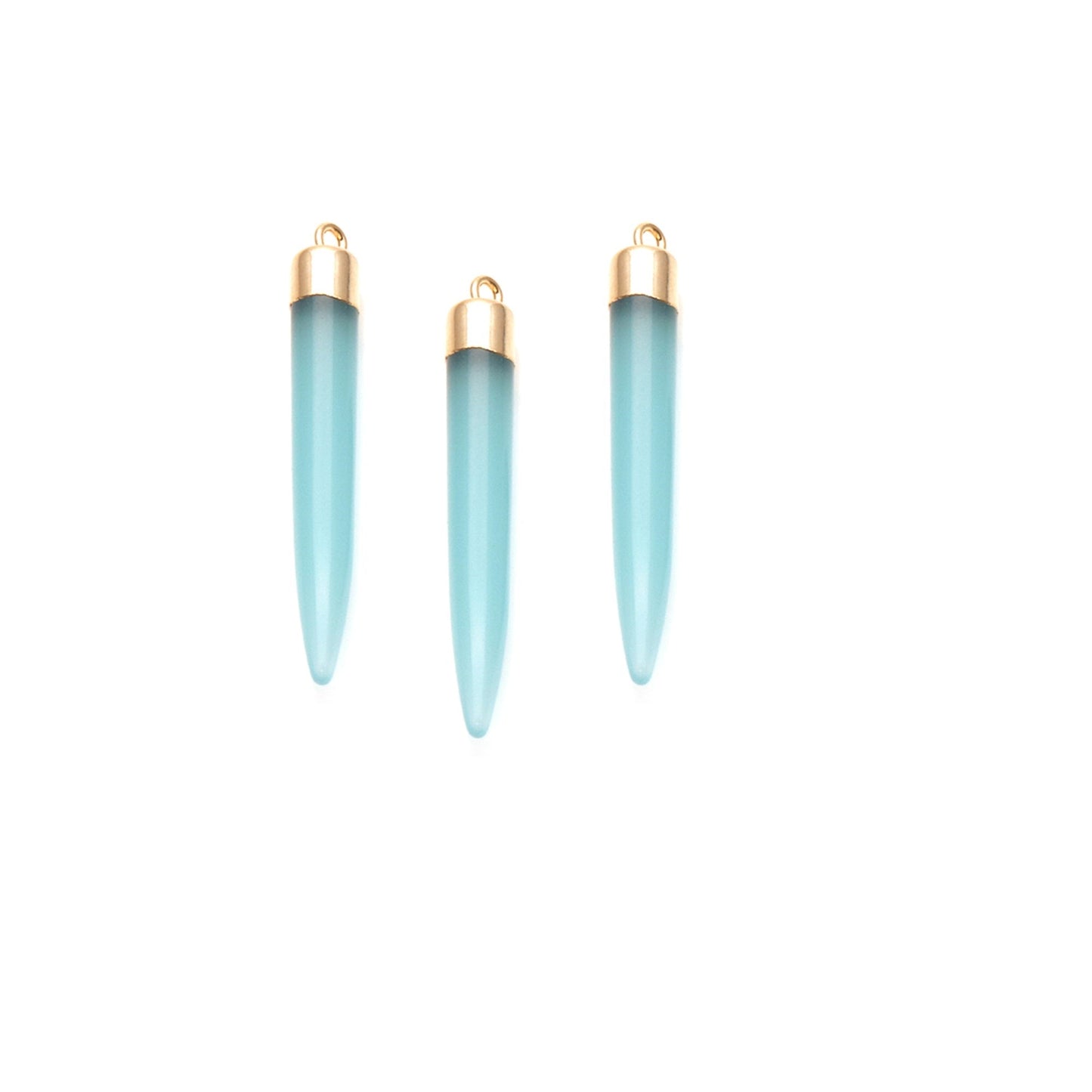 Spike Pendant 37x6mm Gold Plated Single Bail Gemstone Connector