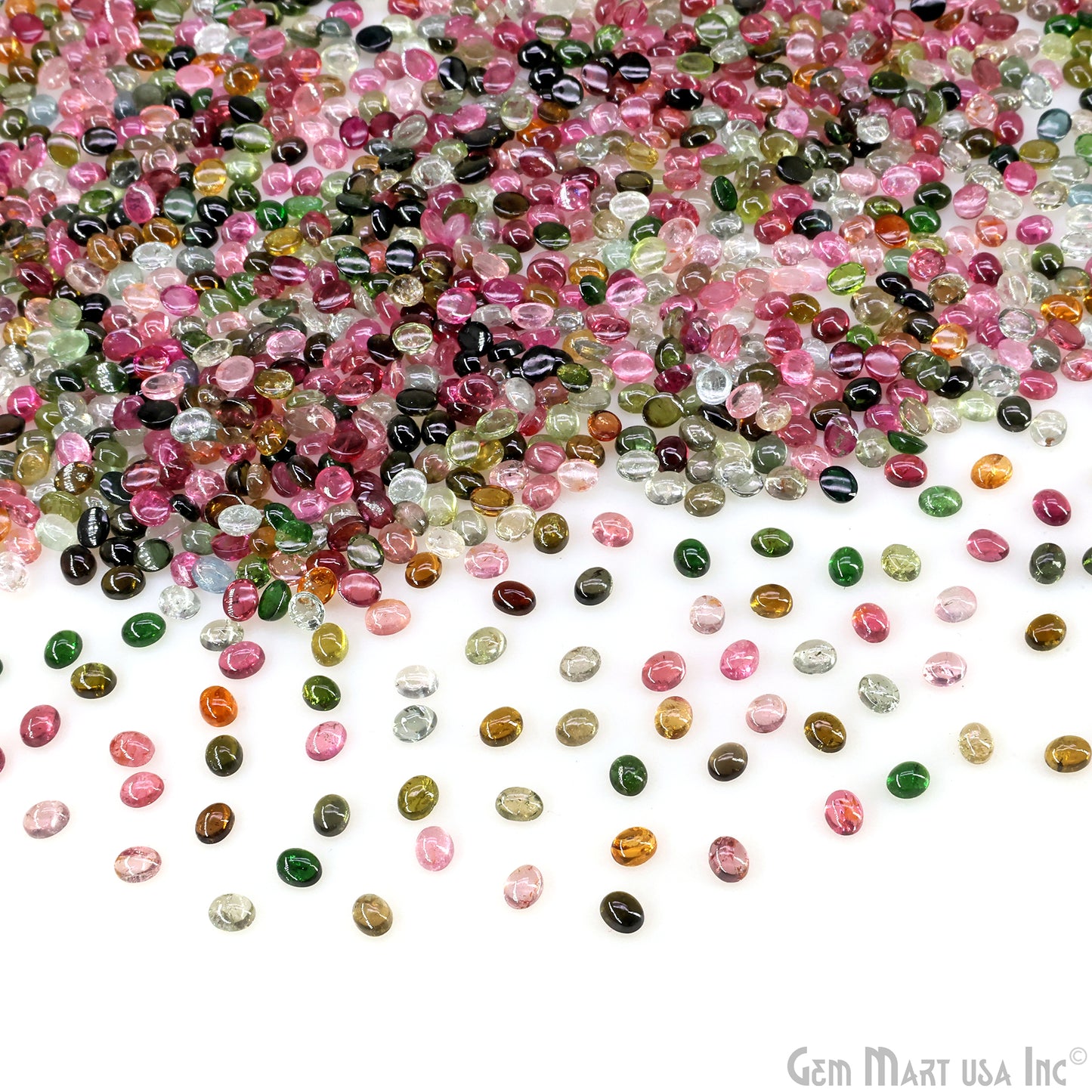 Multi Tourmaline Wholesale Gemstones, 100% Natural Semi-Precious Gems, Multi Color Cabochons Loose Gems, 4x5mm, Oval, 5 Carats