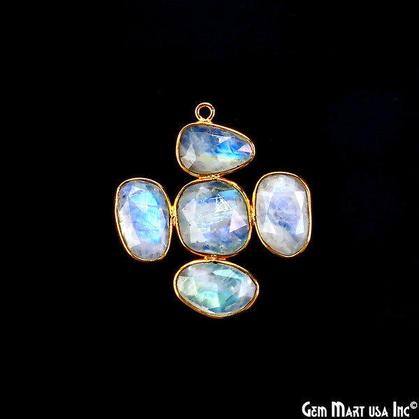 Rainbow Moonstone Gold Plated...