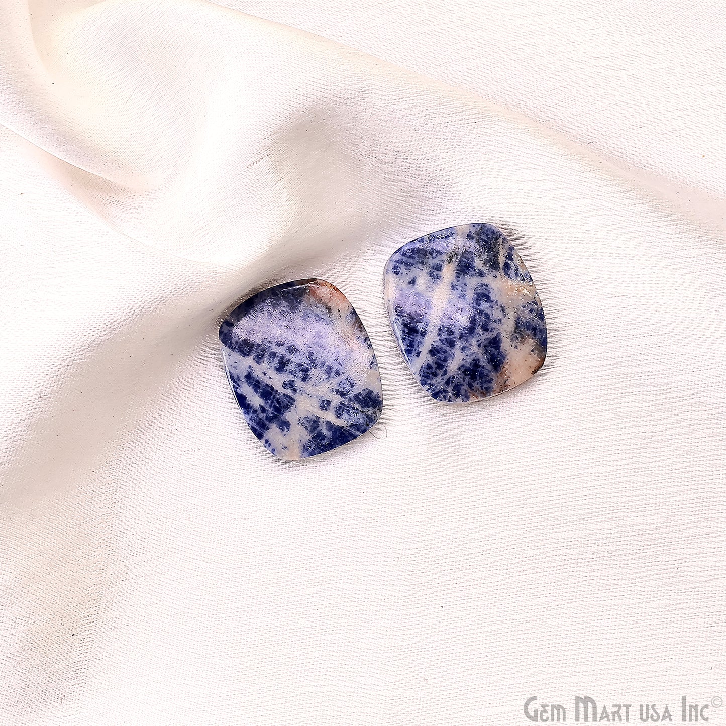 Sodalite Free Form 22x19mm Loose Gemstone For Earring Pair