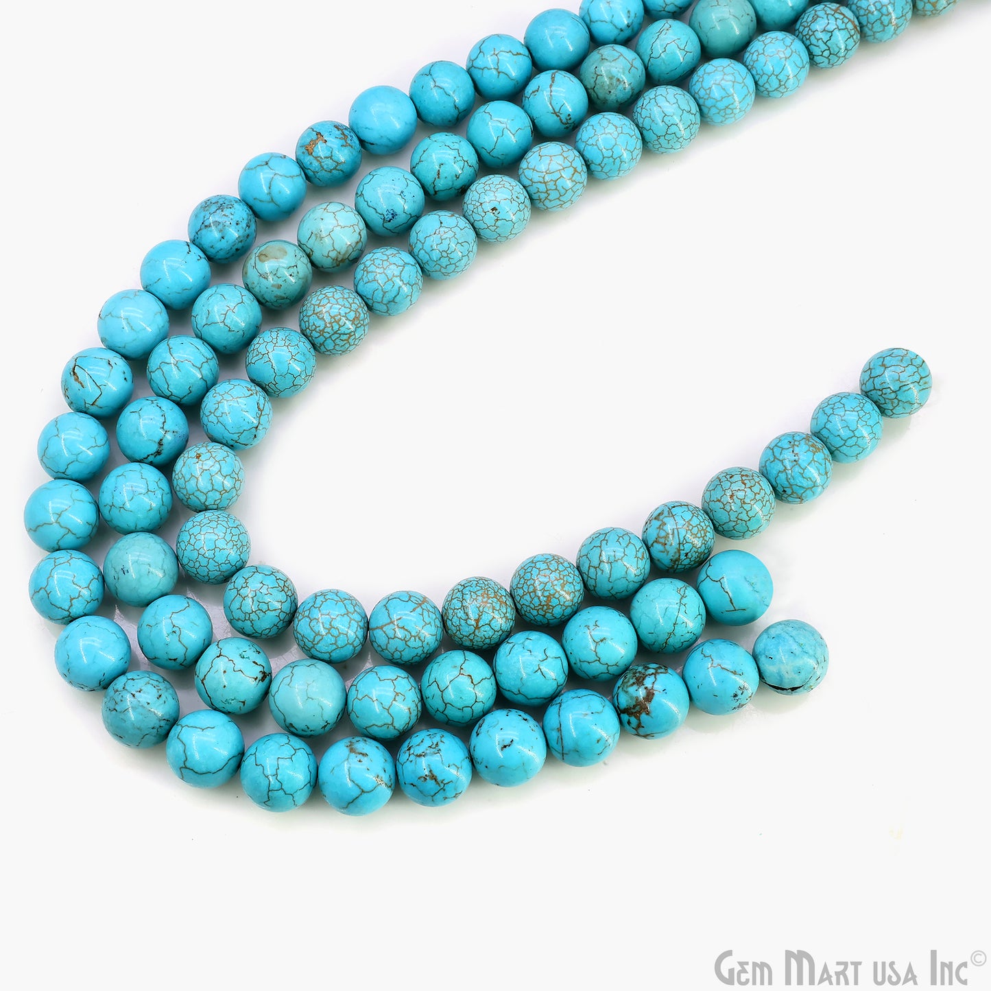 Turquoise Smooth Round Drilled Beads 11-12mm Waist Beads, Rondelle Bead Strand 16 Inch