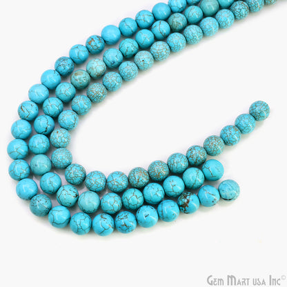 Turquoise Smooth Round Drilled Beads 11-12mm Waist Beads, Rondelle Bead Strand 16 Inch