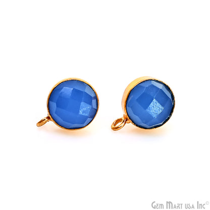 DIY Round 10mm Gold Bail Gemstone stud Earring