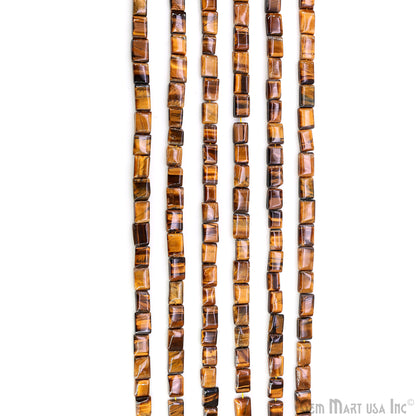 Tiger Eye Smooth Square Drilled Beads 7-10X6-7mm Waist Beads, Rondelle Bead Strand 13 Inch