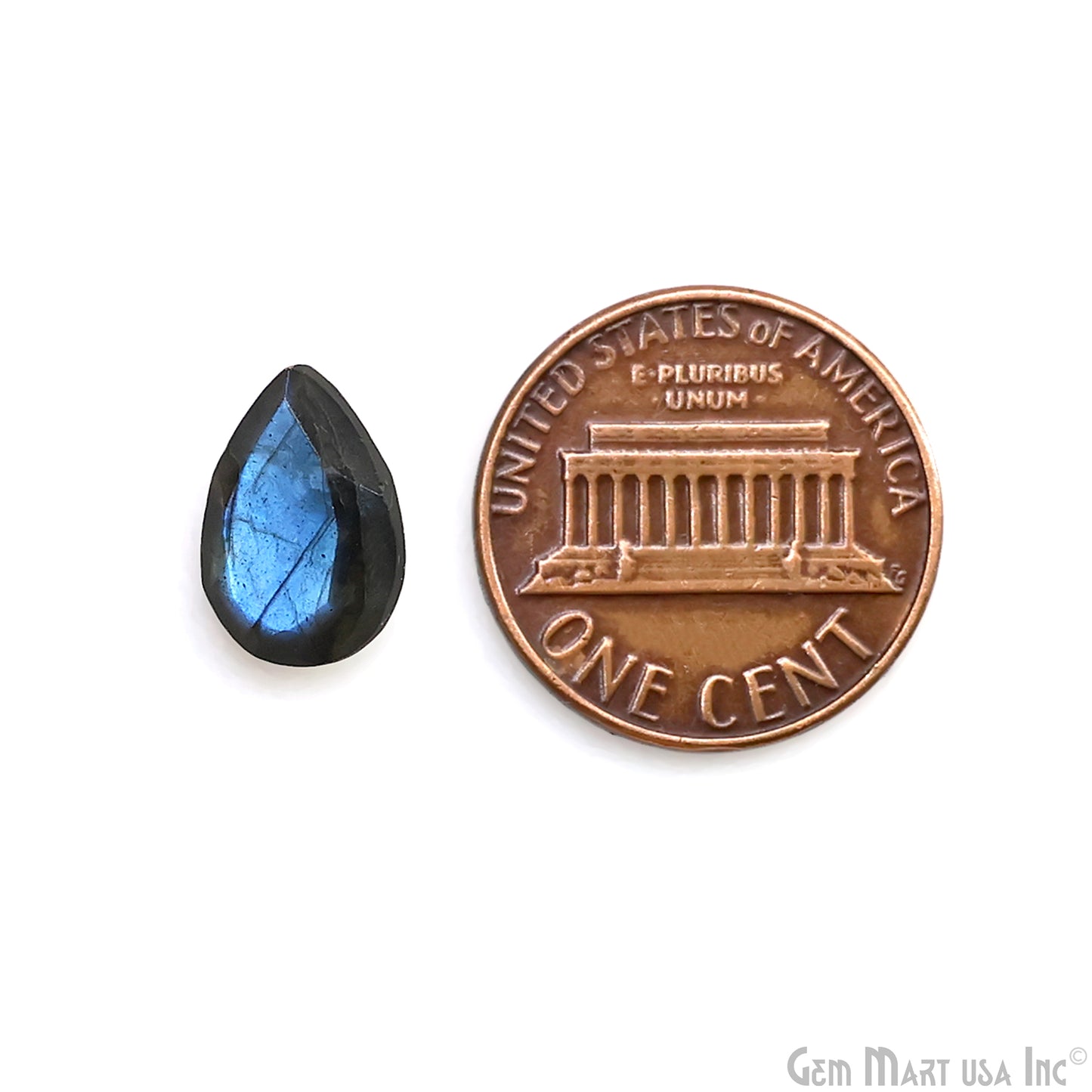 Labradorite Wholesale Gemstones, 100% Natural Semi-Precious Gems, Blue Flash Faceted Loose Gems, 8x12mm, Pears, 4PC Lot